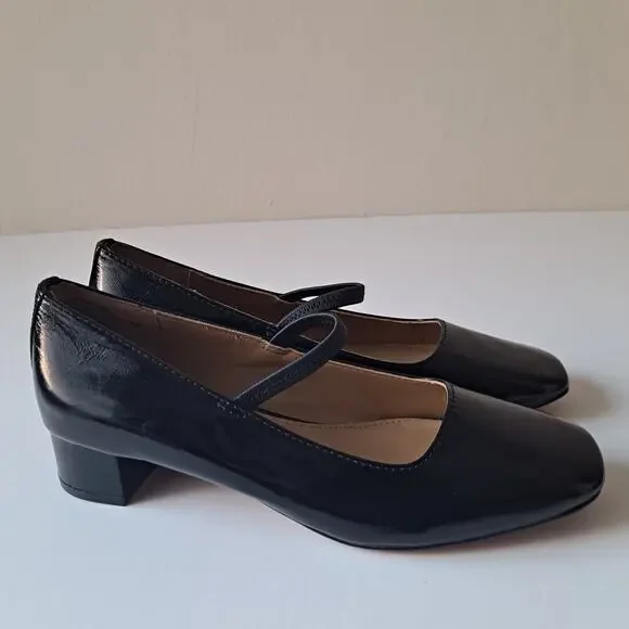 NWOB Madewell Greta Leather Square Toe Mary Jane Pumps True Black Womens Size 8 - Picture 5 of 15